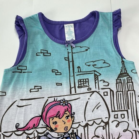 The Children’s Place | Girls Purple Pink Print Sleeveless Nightgown Pajamas Pjs - Picture 10 of 16